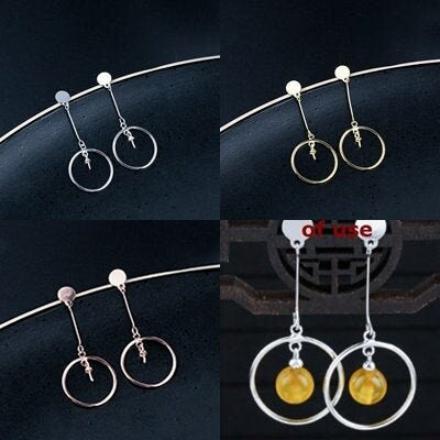 Round Cup Pin Earrings Stud Blank Setting Sterling Silver Gold Bezel Fine 925 7-10 mm For One Pearl Bead No Prongs DIY Jewelry Wholesale