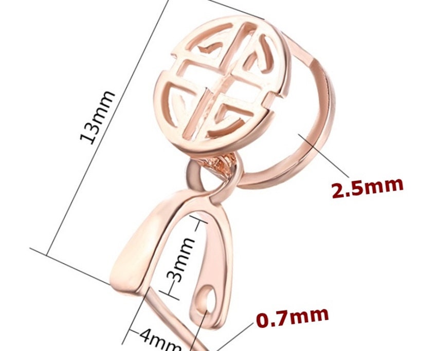 Sterling Silver Round Pattern Buckle Clip Pendant Setting Tray Rose Gold Fine 925 3x4 mm For One Stone Pearl No Prongs DIY Jewelry Wholesale