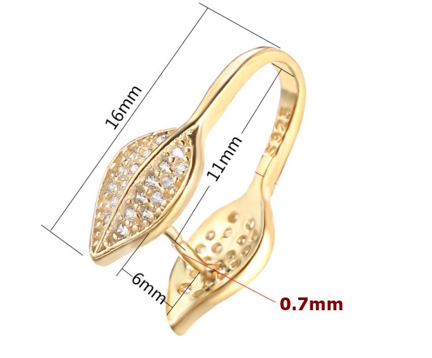 Crystals Leaf Buckle Clip Pendant No Prongs Setting Sterling Silver Rose Gold Fine 925 11x6 mm For One Stone Pearl DIY Jewelry Wholesale