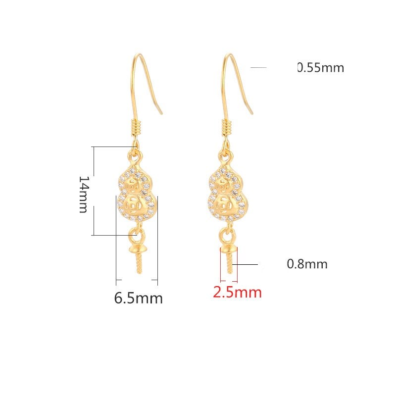 Crystals Vintage Cup Earrings Hook Blank Setting Sterling Silver Gold Bezel Fine 925 5-10mm For One Pearl No Prongs DIY Jewelry Wholesale