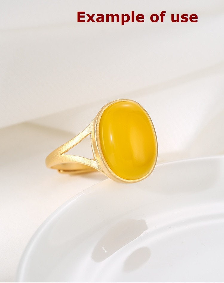 Ring Blank Setting 1pc Sterling Silver 925 Simple Oval 18k Gold Vermeil Adjustable 3-22mm One Stone Gemstone No Prongs Wholesale