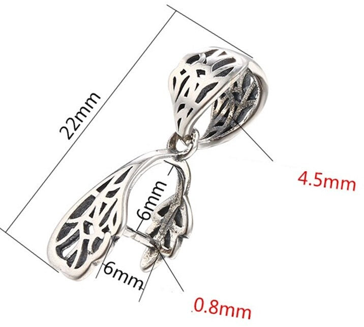 Vintage Leaf Buckle Clip Pendant Setting Sterling Silver Antique Fine 925 6x6 mm For One Stone Gemstone No Prongs DIY Jewelry Wholesale