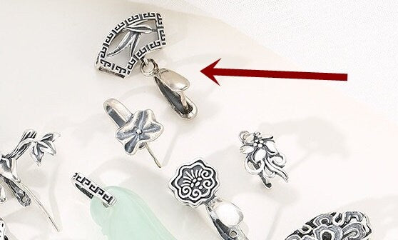 Ethnic Leaf Buckle Clip Pendant Setting Sterling Silver Antique Fine 925 7x7 mm For One Stone Gemstone No Prongs DIY Jewelry Wholesale