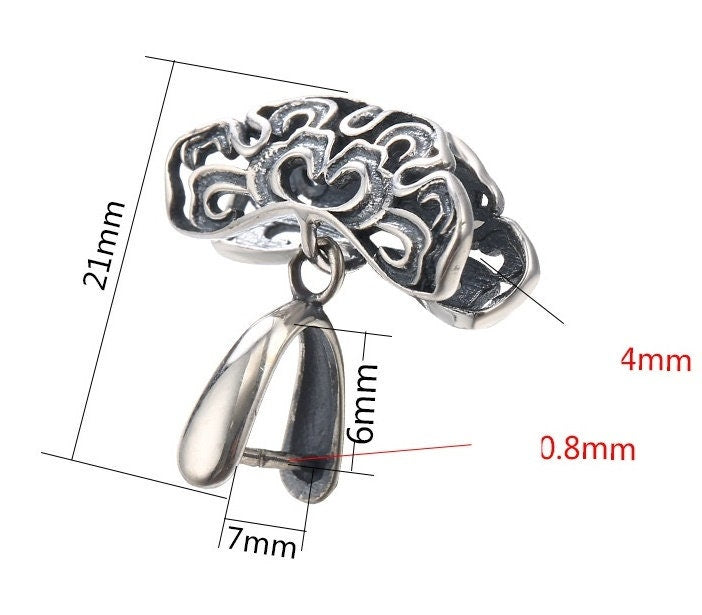 Ethnic Love Tree Buckle Clip Pendant Setting Sterling Silver Antique Fine 925 7x6 mm For One Stone Gemstone No Prongs DIY Jewelry Wholesale