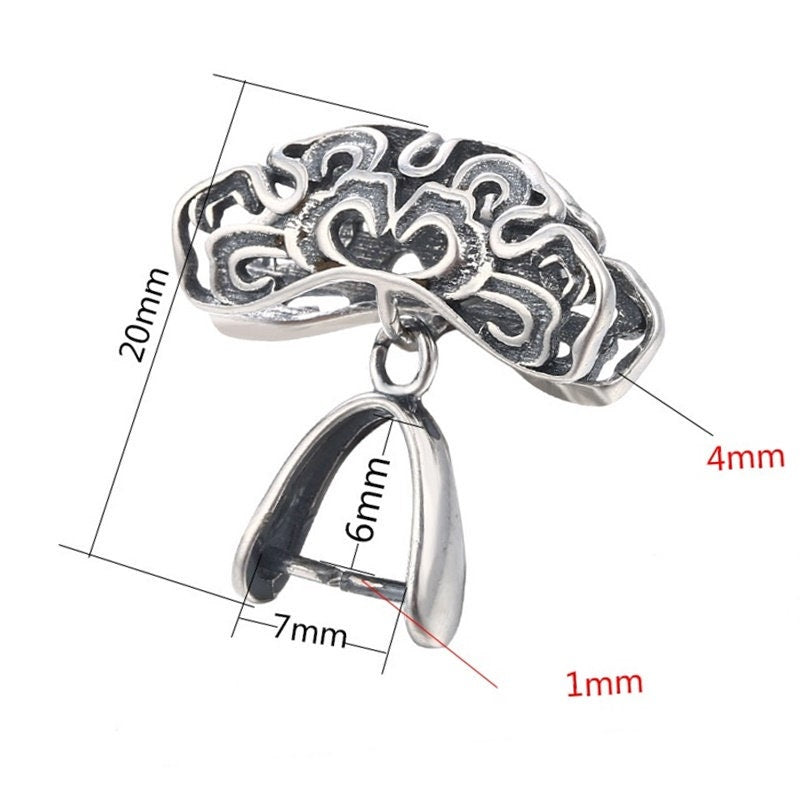 Ethnic Love Tree Buckle Clip Pendant Setting Sterling Silver Antique Fine 925 7x6 mm For One Stone Gemstone No Prongs DIY Jewelry Wholesale