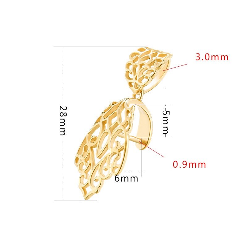 Openwork Leaf Buckle Clip Pendant Setting Sterling Silver Rose Gold Fine 925 6x5mm For One Stone Gemstone No Prongs DIY Jewelry Wholesale