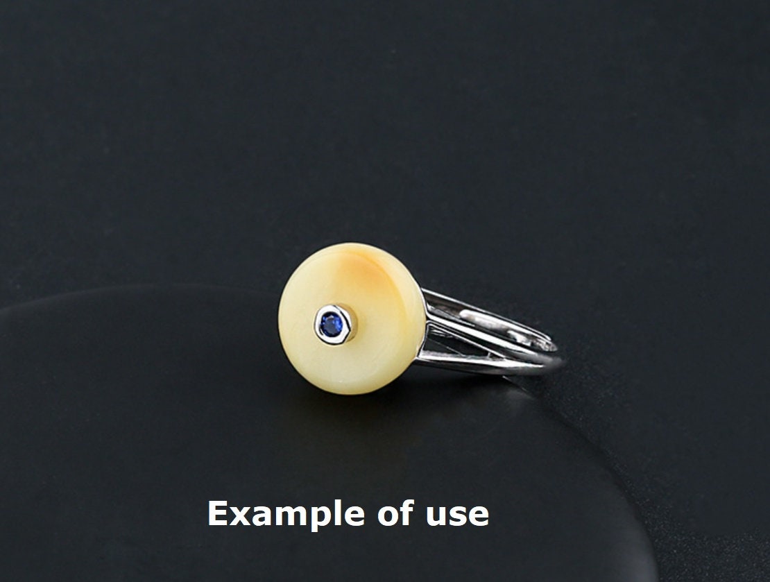 Ring Blank Setting 1pc Sterling Silver 925 Round Pin 18k Gold Vermeil Adjustable Crystals White Gold 8-9mm One Bead No Prongs Wholesale