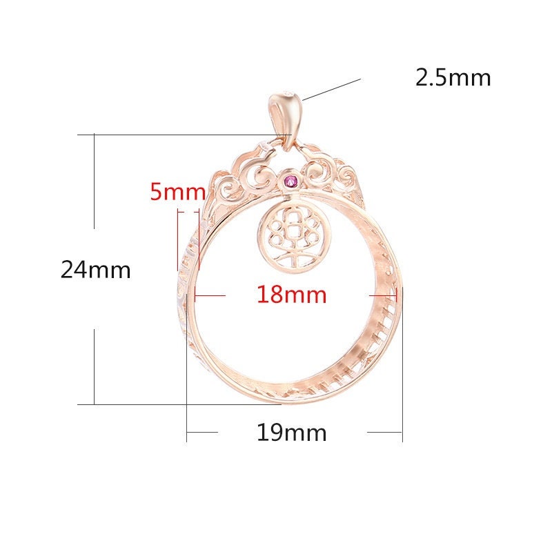 Vintage Round Base Pendant Setting Tray Bulk Sterling Silver Rose Gold Fine 925 18 mm For One Stone Gemstone No Prongs DIY Jewelry Wholesale