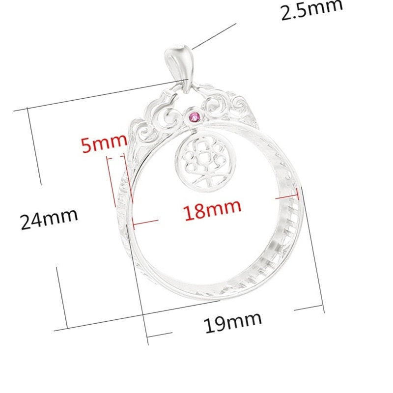 Vintage Round Base Pendant Setting Tray Bulk Sterling Silver Rose Gold Fine 925 18 mm For One Stone Gemstone No Prongs DIY Jewelry Wholesale