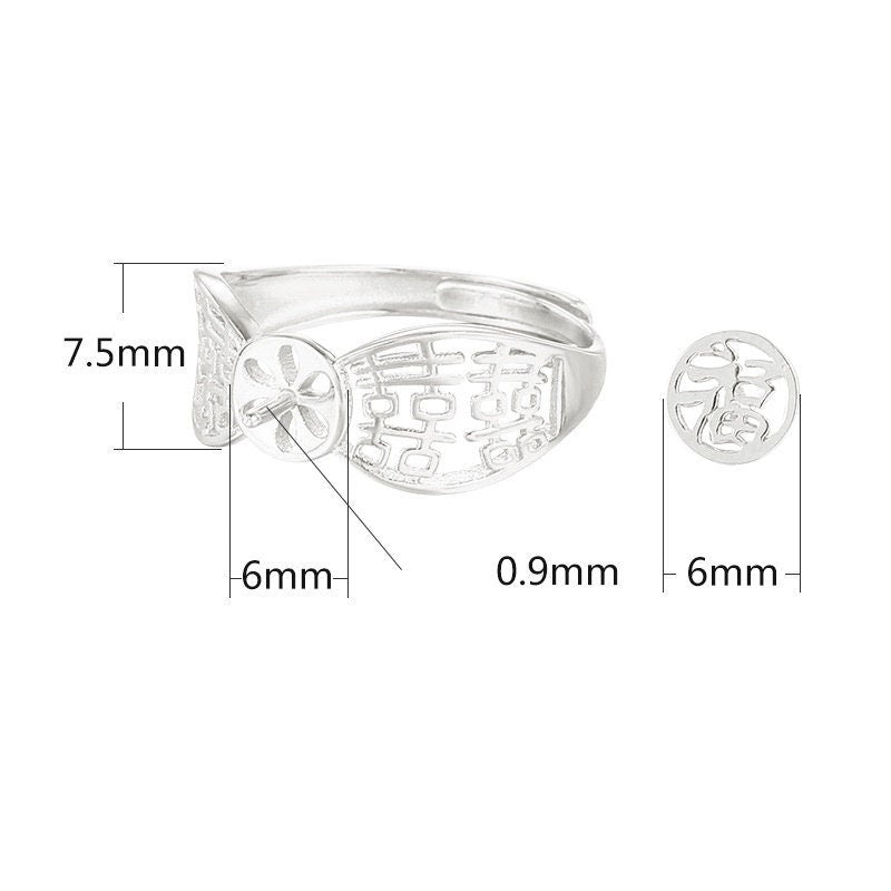 Ring Blank Setting 1pc Sterling Silver 925 Pin 18k Gold Vermeil Adjustable Base White Rose Gold 6mm For One Pearl Bead No Prongs DIY