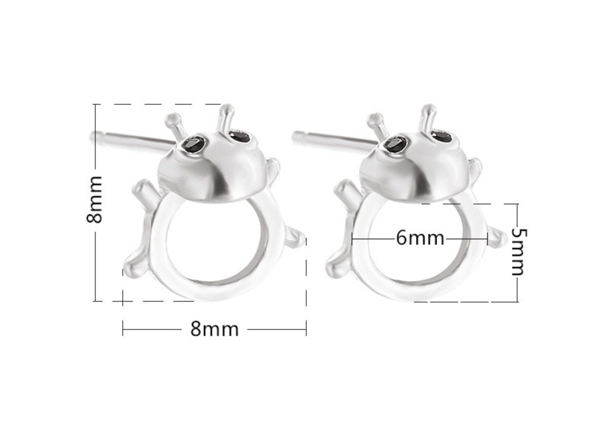 Insect Beetle Oval Stud Earrings Setting Base Sterling Silver Rose Gold Fine 925 5x6mm For One Stone Four Prongs DIY Jewelry Wholesale