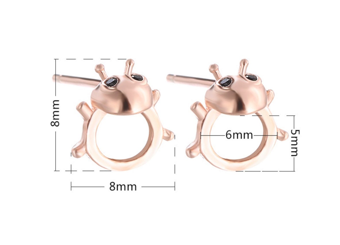 Insect Beetle Oval Stud Earrings Setting Base Sterling Silver Rose Gold Fine 925 5x6mm For One Stone Four Prongs DIY Jewelry Wholesale