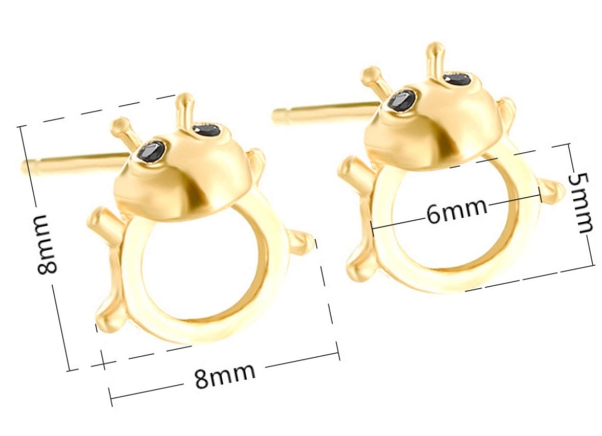 Insect Beetle Oval Stud Earrings Setting Base Sterling Silver Rose Gold Fine 925 5x6mm For One Stone Four Prongs DIY Jewelry Wholesale