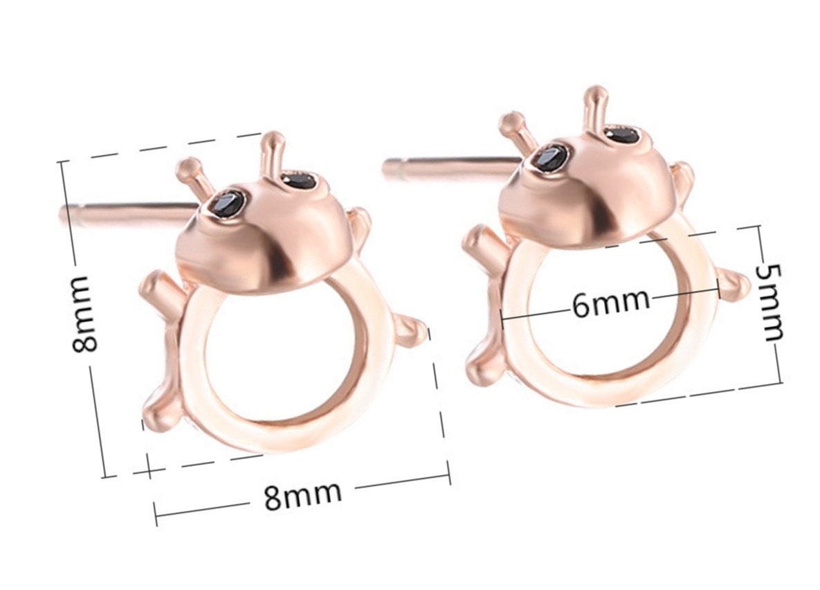 Insect Beetle Oval Stud Earrings Setting Base Sterling Silver Rose Gold Fine 925 5x6mm For One Stone Four Prongs DIY Jewelry Wholesale