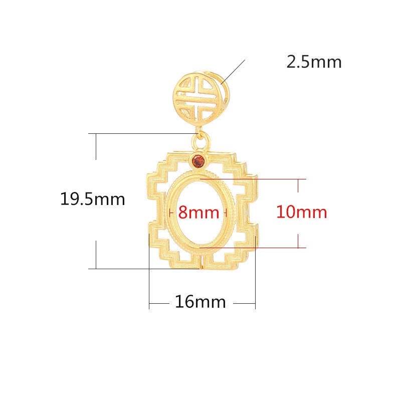 Square Oval Base Pendant Setting Bezel Sterling Silver Rose Gold Vintage Fine 925 10-14 mm For One Stone No Prongs DIY Jewelry Wholesale