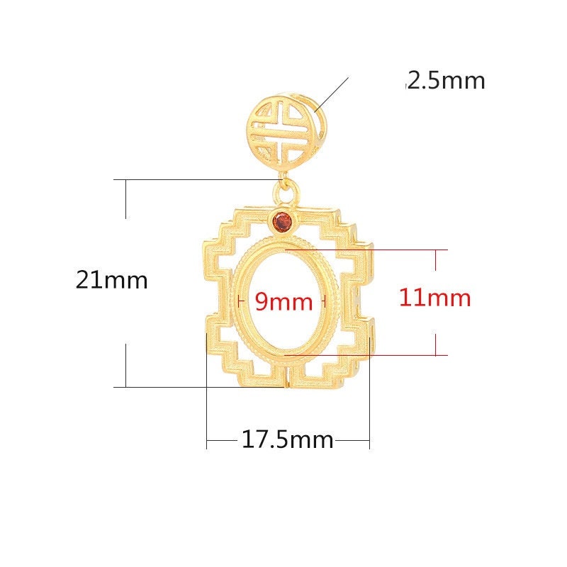 Square Oval Base Pendant Setting Bezel Sterling Silver Rose Gold Vintage Fine 925 10-14 mm For One Stone No Prongs DIY Jewelry Wholesale