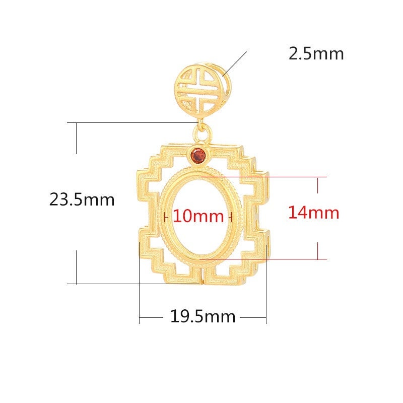 Square Oval Base Pendant Setting Bezel Sterling Silver Rose Gold Vintage Fine 925 10-14 mm For One Stone No Prongs DIY Jewelry Wholesale