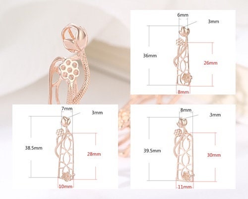 Flower Rectangle Base Pendant Setting Bezel Sterling Silver Rose Gold Vintage Fine 925 26-30mm For One Stone No Prongs DIY Jewelry Wholesale