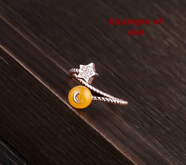 Ring Blank Setting 1pc 925 Sterling Silver Crystal CZ Star Cup Pin Gold Fine For One 5-7mm Pearl Bead Top Drilled Charm Adjustable Wholesale