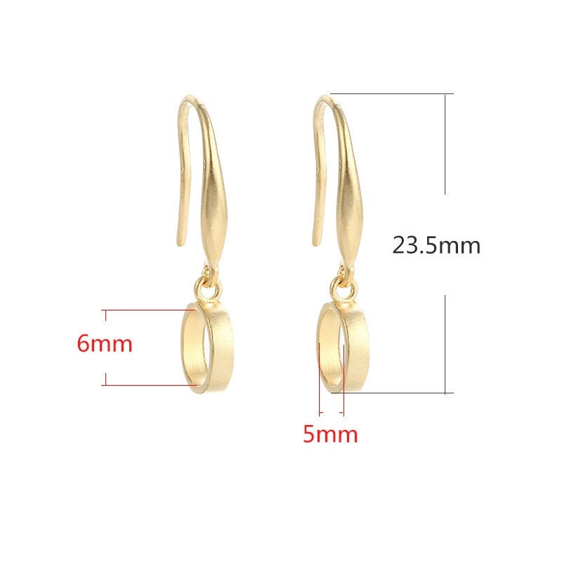 Round Oval Buckle Clip Hook Earrings Setting Bezel Sterling Silver Rose Gold Fine 925 5x6 mm For One Bead No Prongs DIY Jewelry Wholesale