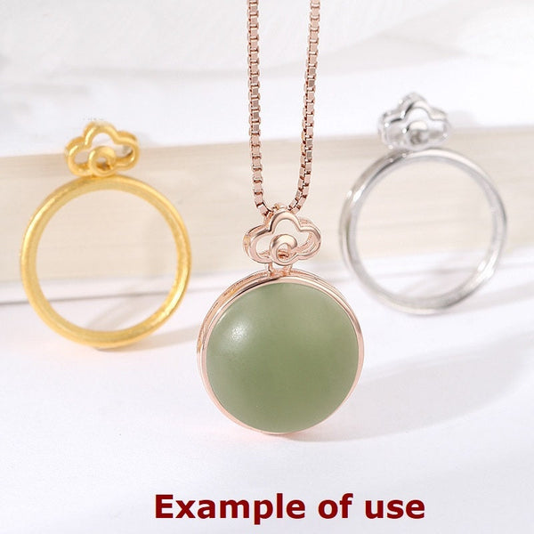 Vintage Round Base Pendant Setting Fine Sterling Silver Rose Gold 925 10-15 mm For One Stone Gemstone No Prongs DIY Jewelry Wholesale