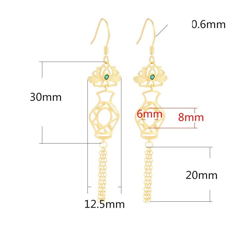 Flower Chain Oval Base Earrings Hook Blank Setting Sterling Silver Rose Gold Fine 925 6x8 mm For One Stone Four Prongs DIY Jewelry Wholesale