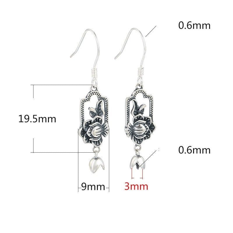 Vintage Flower Tulip Base Earrings Hook No Prongs Setting Sterling Silver Gold Fine 925 3 mm For One Pearl Bead DIY Jewelry Wholesale