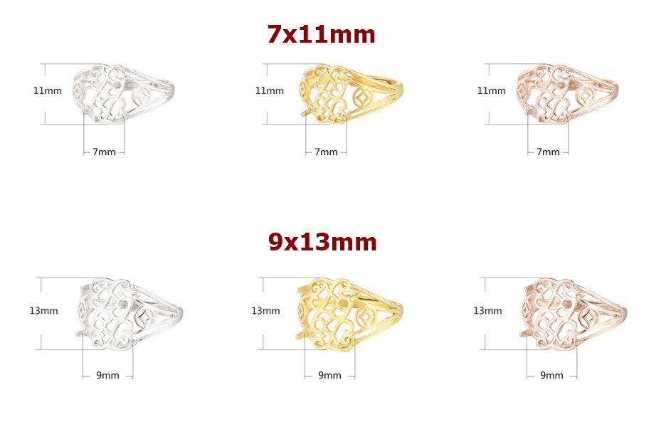 Ring Blank Setting 1pc Sterling Silver 925 Oval 18k Gold Vermeil Adjustable Base White Rose Gold Fine 11-18mm One Stone Four Prongs DIY