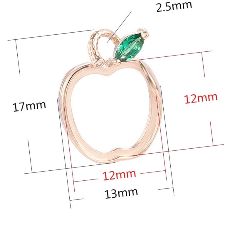 Apple Shaped Base Pendant Setting Tray Bulk Sterling Silver Rose Gold Fine 925 12x12 mm For One Stone No Prongs DIY Jewelry Wholesale