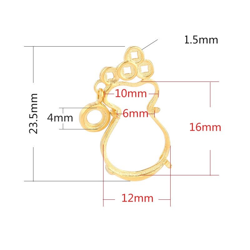 Gift Bag Base Pendant Setting Bezel Sterling Silver Rose Gold Fine 925 4 mm For Two Stones Gemstones Four Prongs DIY Jewelry Wholesale