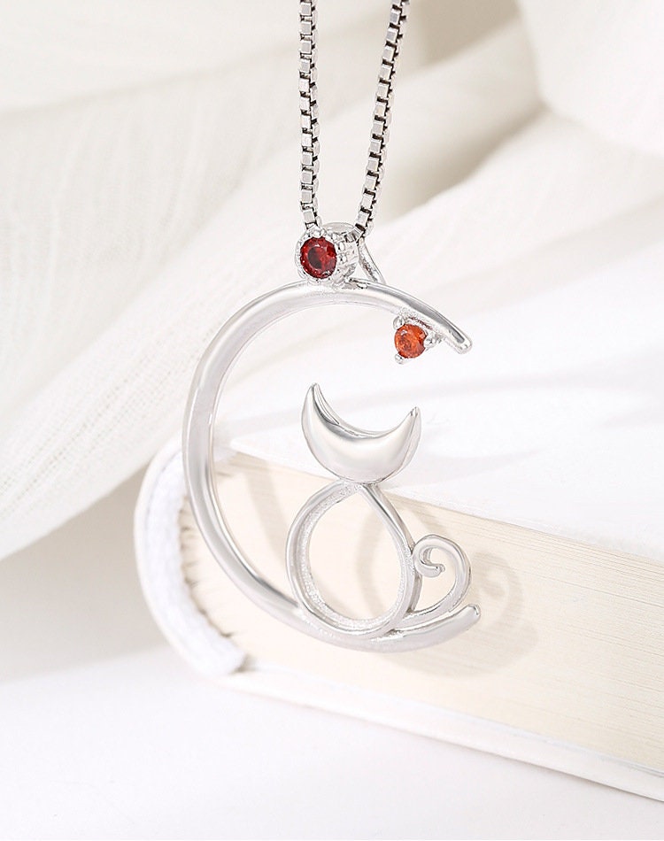 Cat Moon Teardrop Base Pendant Setting Sterling Silver Rose Gold Fine 925 6x8 7x9mm For One Stone Gemstone No Prongs DIY Jewelry Wholesale