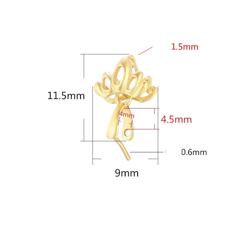 Blank Pendant Setting 18k Gold Vermeil Sterling Silver Flower Leaf Buckle Clip 925 4x4.5mm One Stone No Prongs DIY Jewelry Wholesale