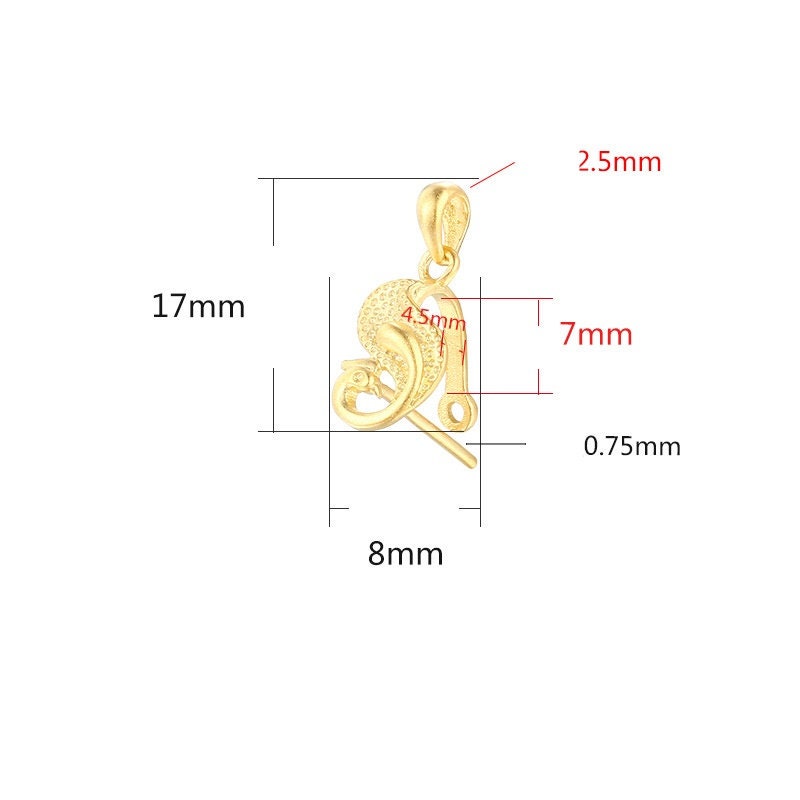 Bird Peacock Buckle Clip Pendant Setting Sterling Silver Rose Gold Fine 925 4.5x7mm For One Stone Gemstone No Prongs DIY Jewelry Wholesale