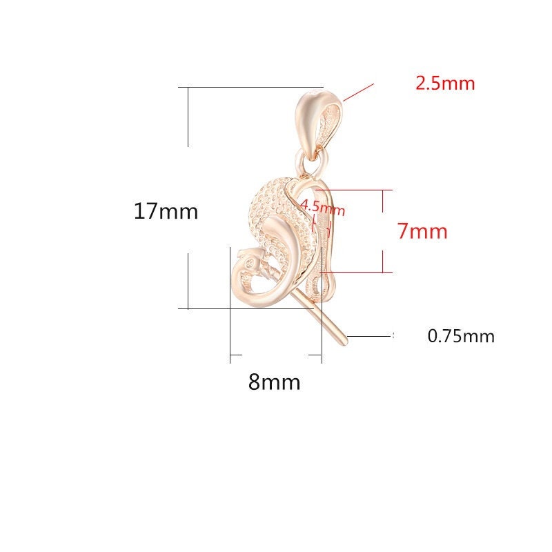 Bird Peacock Buckle Clip Pendant Setting Sterling Silver Rose Gold Fine 925 4.5x7mm For One Stone Gemstone No Prongs DIY Jewelry Wholesale