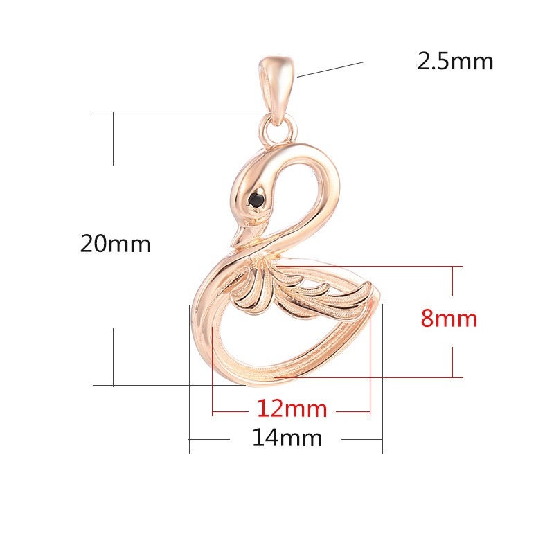 Swan Oval Base Pendant Blank Setting Sterling Silver Rose Gold Fine 925 8x12 mm For One Stone Gemstone No Prongs DIY Jewelry Wholesale