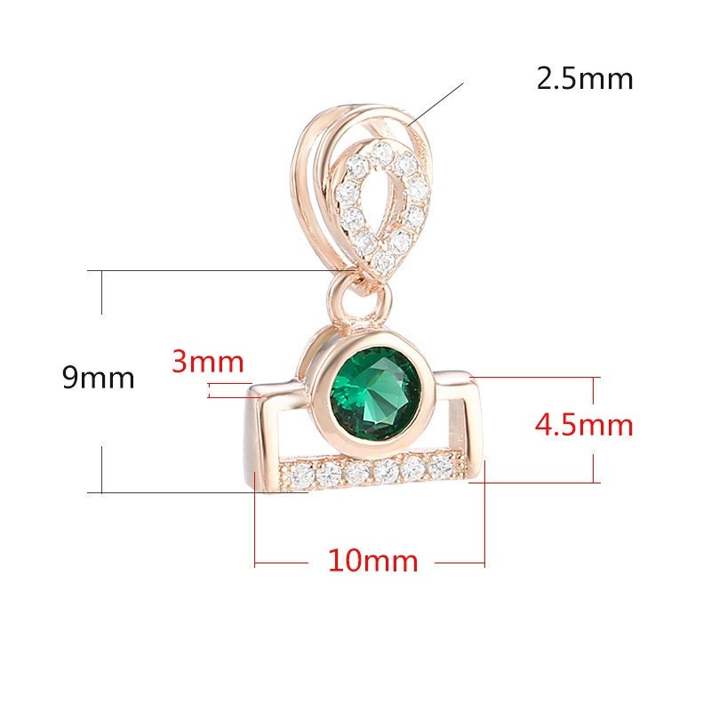 Crystals Teardrop Buckle Pendant Setting Sterling Silver Rose Gold Fine 925 10 mm For One Stone Gemstone No Prongs DIY Jewelry Wholesale