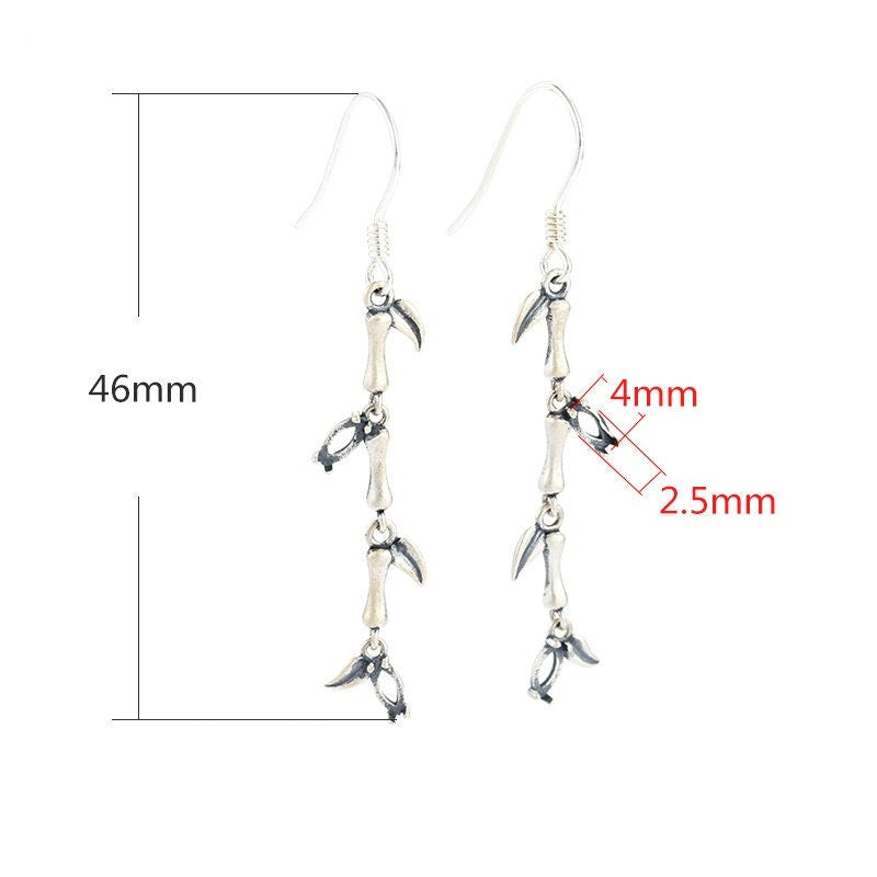 Leaf Branch Cup Pin Earrings Stud Blank Setting Sterling Silver Gold Bezel Fine 925 2.5x4mm For Two Stones Four Prongs DIY Jewelry Wholesale