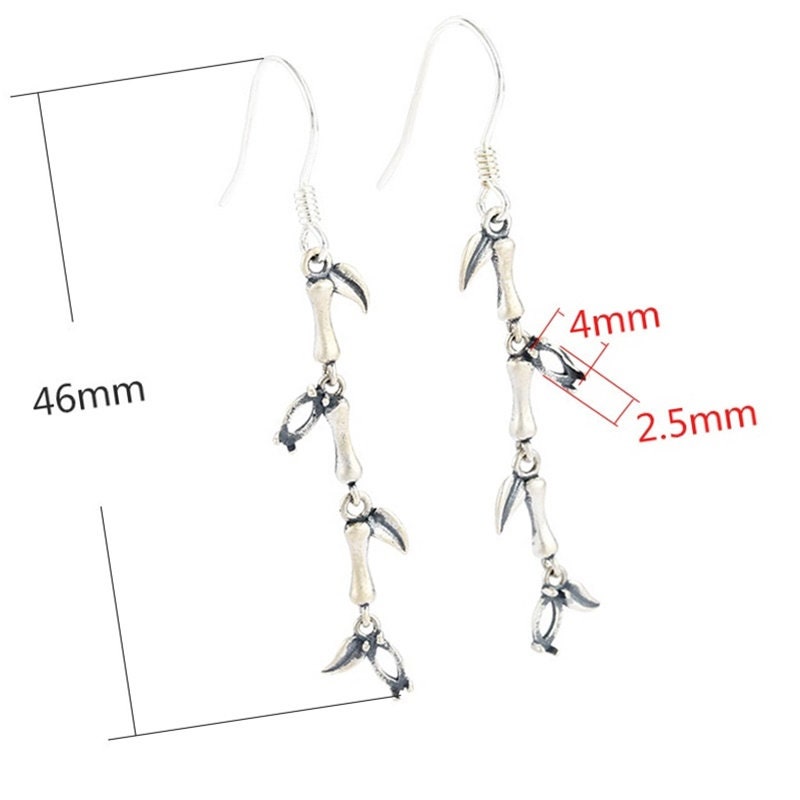 Leaf Branch Cup Pin Earrings Stud Blank Setting Sterling Silver Gold Bezel Fine 925 2.5x4mm For Two Stones Four Prongs DIY Jewelry Wholesale