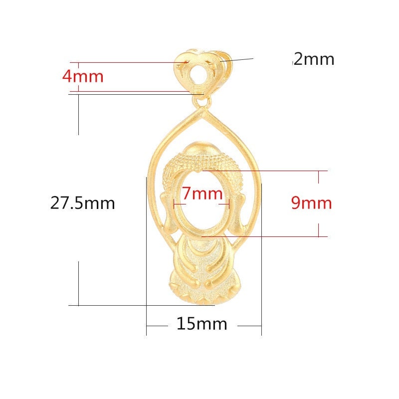 Teardrop Shaped Oval Base Pendant Setting Sterling Silver Gold Fine 925 7x9 mm For One Stone Gemstone No Prongs DIY Jewelry Wholesale