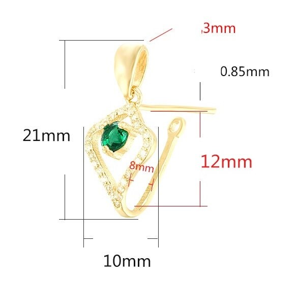 Crystals Leaf Buckle Clip Pendant Setting Wholesale Sterling Silver Rose Gold Fine 925 8x12 mm For One Stone Gemstone No Prongs DIY Jewelry