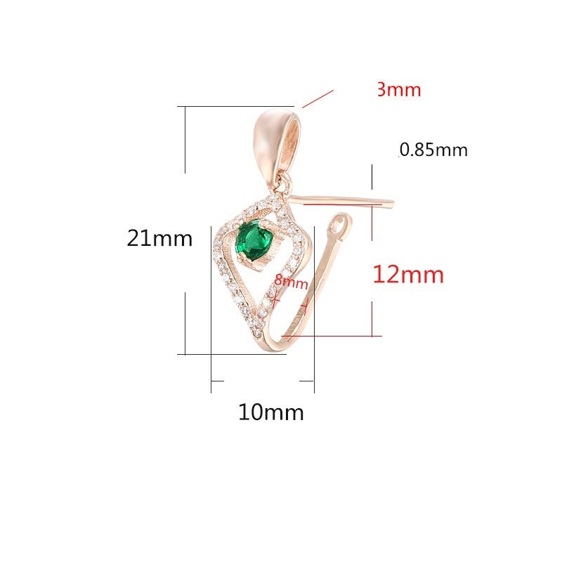 Crystals Leaf Buckle Clip Pendant Setting Wholesale Sterling Silver Rose Gold Fine 925 8x12 mm For One Stone Gemstone No Prongs DIY Jewelry