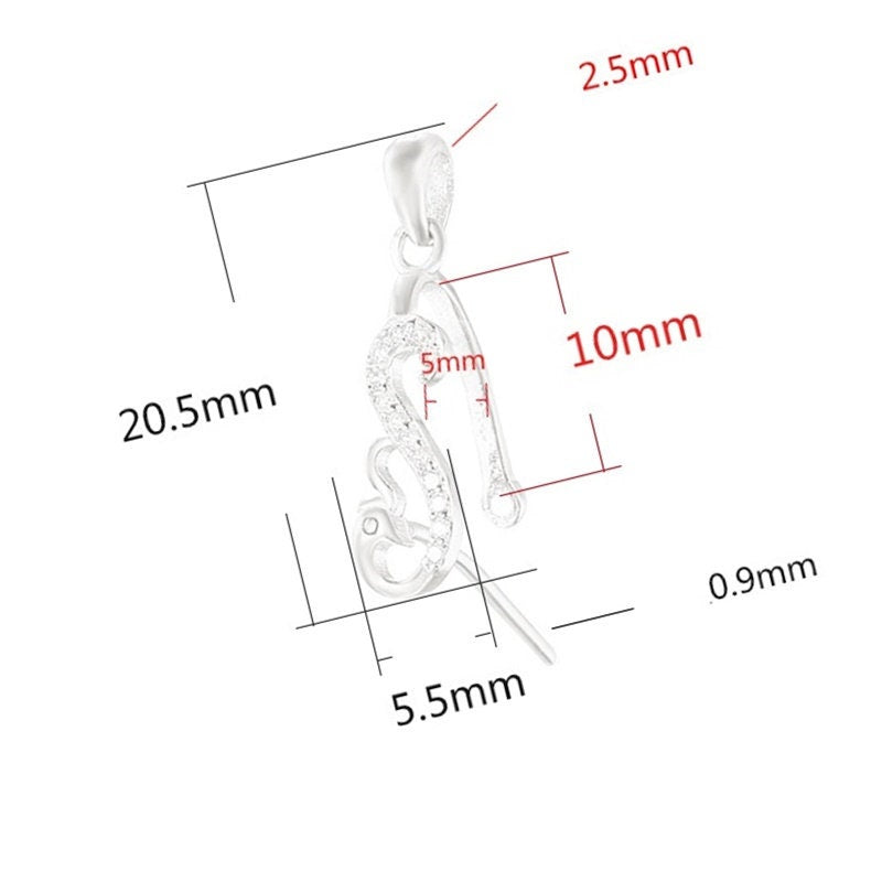 Crystals Bird Buckle Clip Pendant Setting Sterling Silver Rose Gold Fine 925 5x10mm For One Stone Gemstone No Prongs DIY Jewelry Wholesale