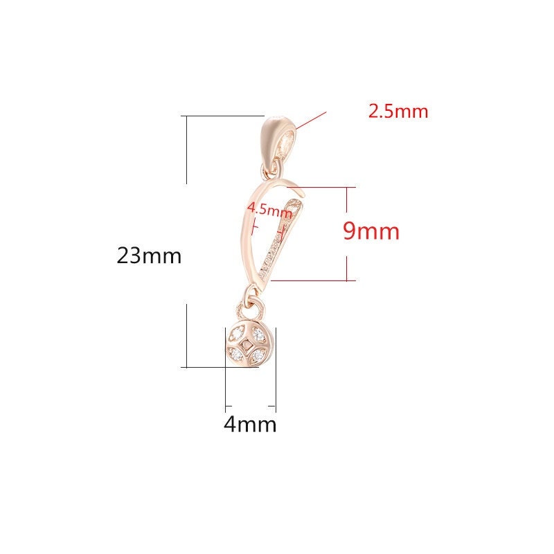 Crystals Round Buckle Clip Pendant Setting Tray Sterling Silver Rose Gold Fine 925 4.5x9 mm For One Stone No Prongs DIY Jewelry Wholesale