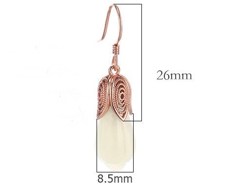 Flower Tulip Bell Cup Pin Earrings Hook Setting Fine Sterling Silver Rose Gold 925 6-8 mm For One Pearl Bead No Prongs DIY Jewelry Wholesale