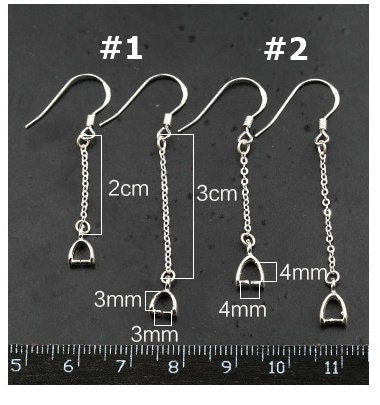 Simple Chain Buckle Clip Base Earrings Hook Setting Sterling Silver Fine 925 3x3mm 4x4mm For One Stone Bead No Prongs DIY Jewelry Wholesale