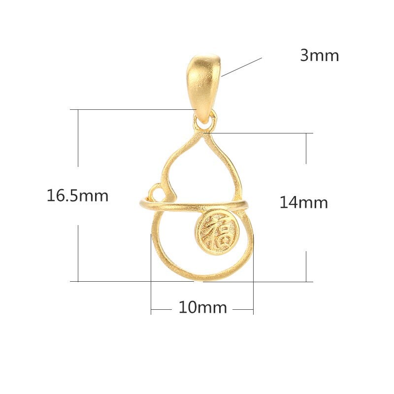 Pumpkin Buckle Clip Pendant Setting Sterling Silver Rose White Gold Fine 925 10x14 mm For One Stone Gemstone No Prongs DIY Jewelry Wholesale