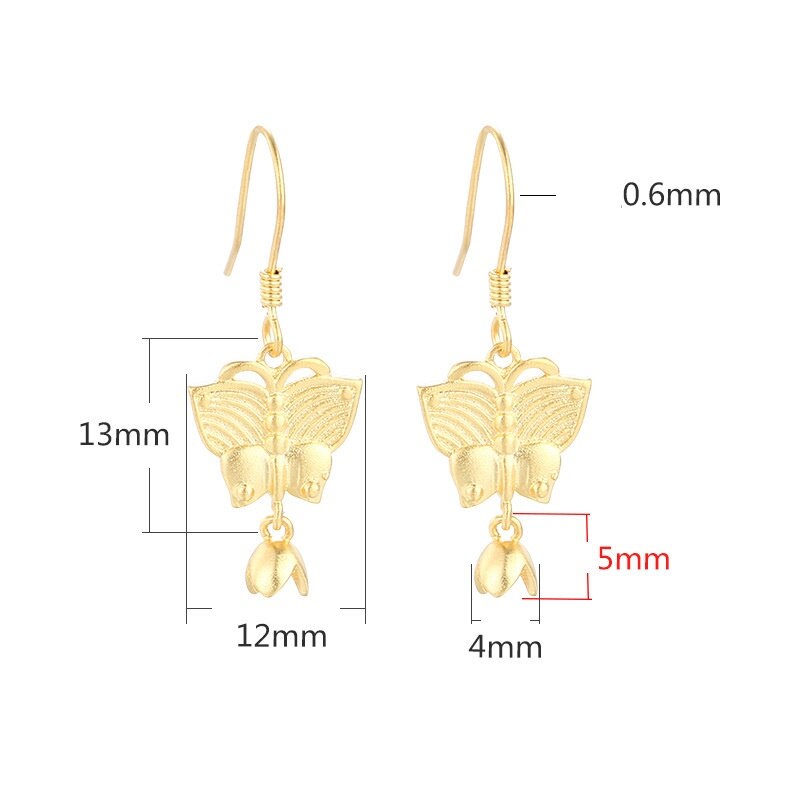 Butterfly Cup Pin Earrings Hook Blank Setting Sterling Silver Gold Bezel Fine 925 5 mm For One Pearl Bead No Prongs DIY Jewelry Wholesale