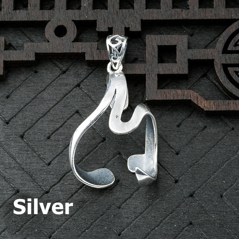 Freeform Wrap Pendant Setting 925 Sterling Silver White Gold Wave Holder 22x34mm For One Stone Gemstone Adjustable DIY Jewelry Wholesale