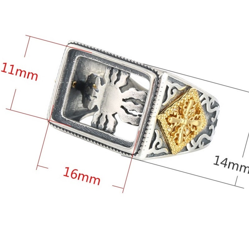 Ring Blank Setting 1pc Sterling Silver 925 Rectangle East West 18k Gold Vermeil Adjustable 11x16mm One Stone Gemstone Wholesale