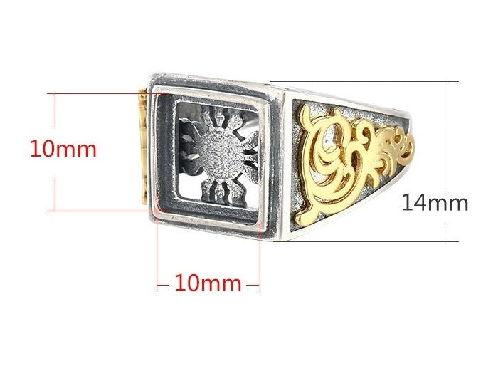 Ring Blank Setting 1pc Sterling Silver 925 Vintage Square 18k Gold Vermeil Adjustable No Prongs Fine 10x10mm One Stone Gemstone DIY